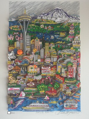 Charles Fazzino: Original 3D ''HELLO SEATTLE'', Hand Signed, Numbered