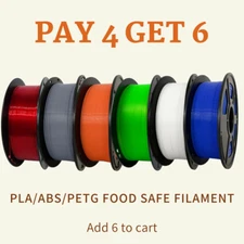 [Pay 4 Get 6,Add 6] 1KG PLA,PETG,ABS,PC,TPU,Matte PLA 1.75mm 3d Printer Filament