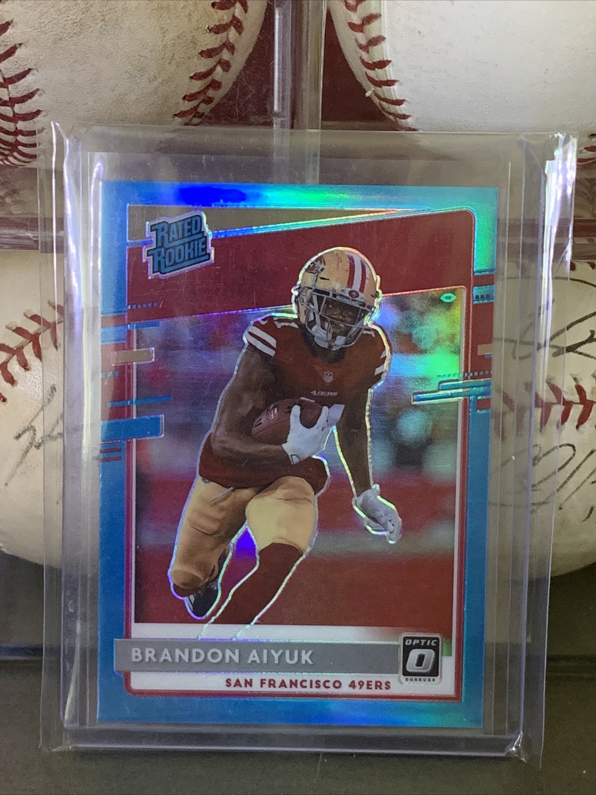 Brandon Aiyuk 2020 Panini Donruss Optic Rated Rookie Card Aqua Prizm /299 SF