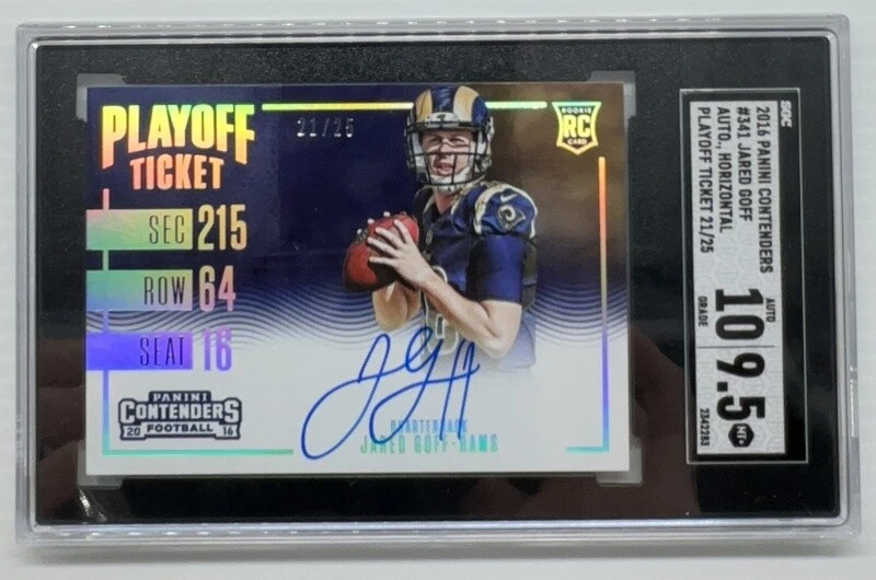 Jared Goff Panini Contenders #341 Horizontal-Autograph-Playoff Ticket