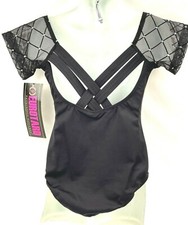 NWT Eurotard Sparkle Cap Sleeve Leotard 45881C Ballet Girls 6X-7, 7-10 Black