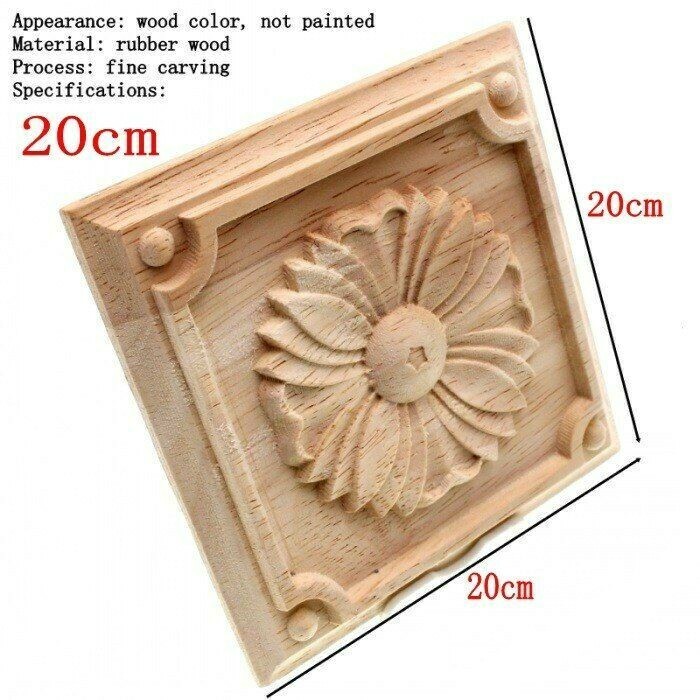 Zasvec 2 Pièces Moulure Décorative Bois Sculpté 15cm - Applique Fleur Pour Meubles Et Armoires