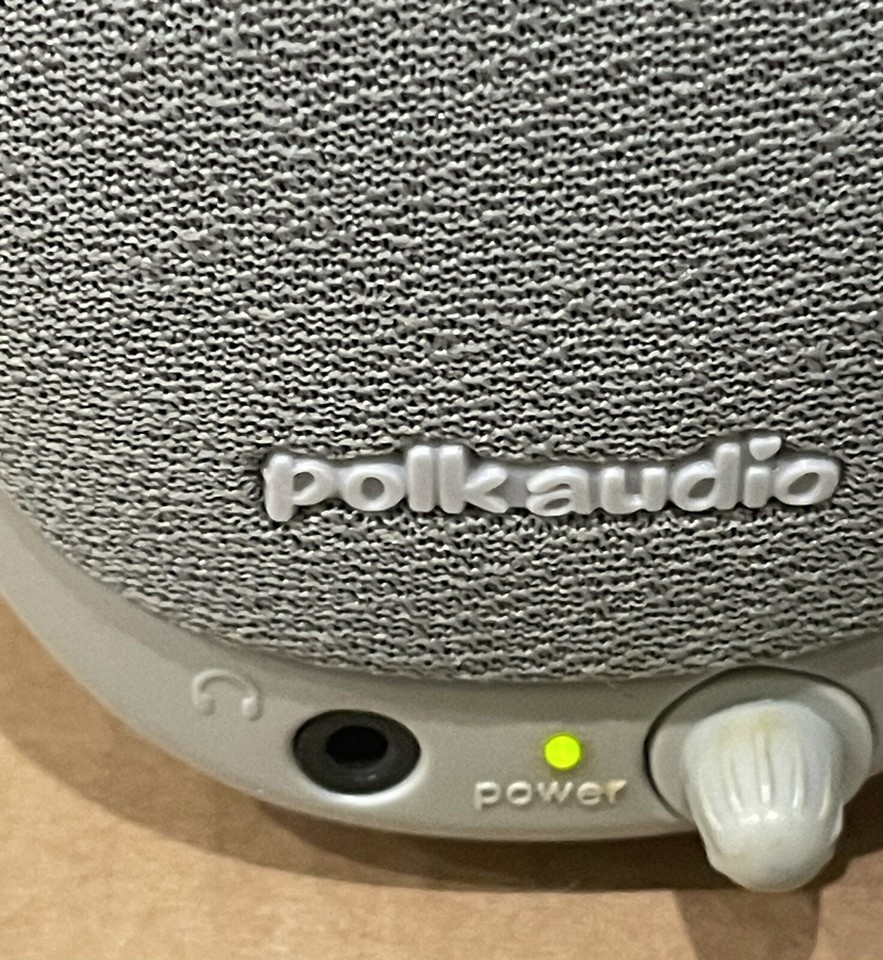 Powered Vintage Polk Audio Speakers Computer PC Wired Left Right Set