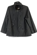 Dressbarn Black Women's Windbreaker Light Jacket Drawstring Waist 18/20 013
