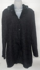 Vintage Cynthia Max Faux Fur Size Small Black Womens Coat Jacket ---Made in USA!