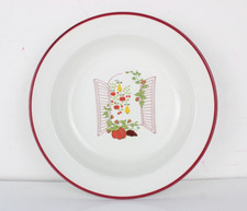 Servizio 12 pz per 4 FONTEBASSO in porcellana bianca con design rosso VINTAGE