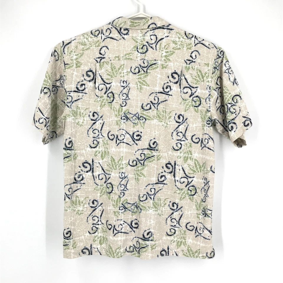 Camisa de golf IZOD para hombre grande marrón 100 % seda manga corta hawaiana abotonada Foto 2 de 4