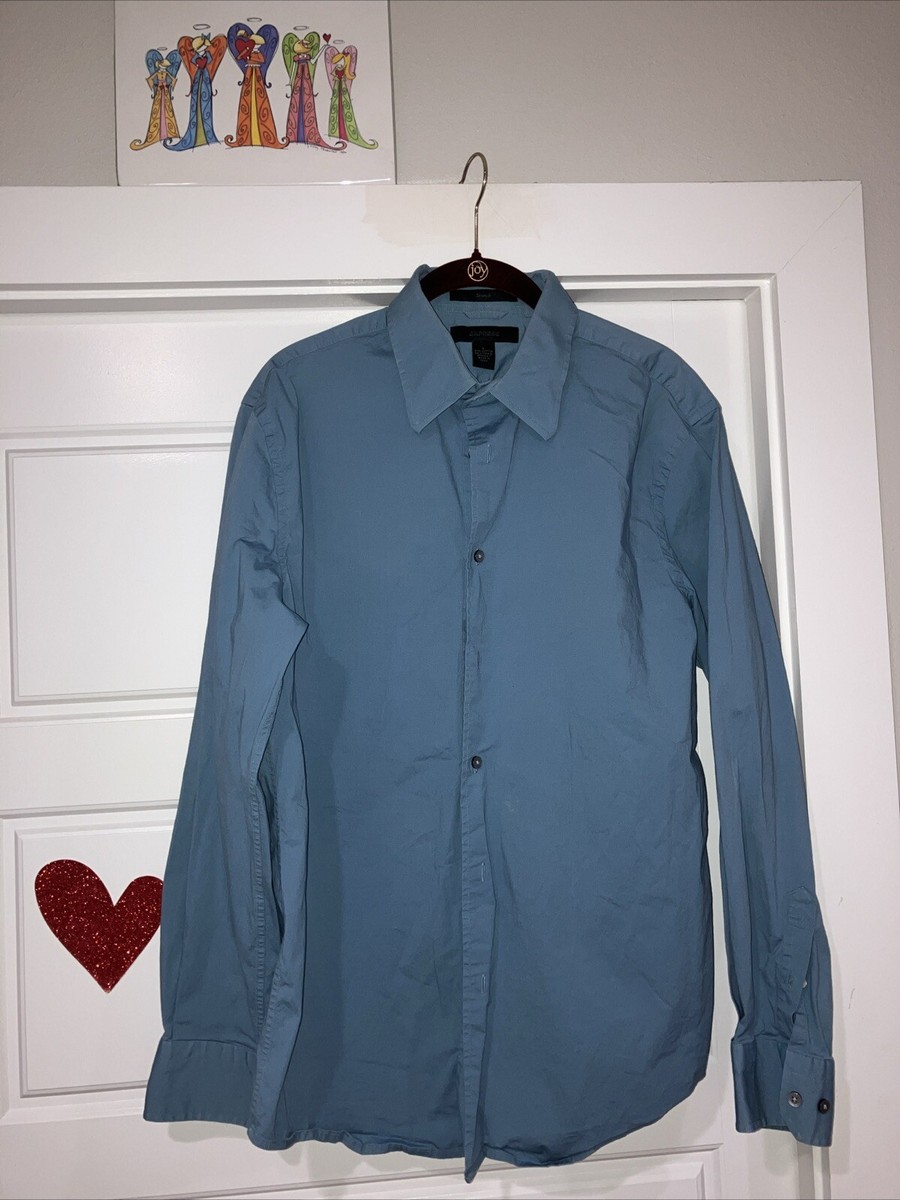 Express Shirt Mens Sz Large Dusty Blue Long Sleeve Button Up Dress Shirt Express Shirt Mens Sz Large Dusty Blue Long Sleeve Button Up Dress Shirt