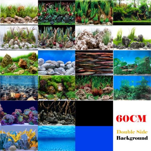 Aquarium Fish Tank Background Double Side Poster 24"(60cm)*3ft/4ft/5ft/6ft - Picture 1 of 56