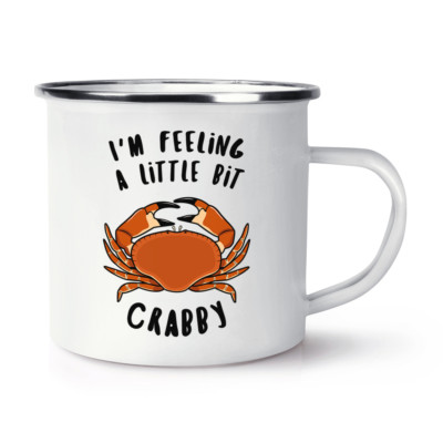 I'm Feeling A Bit Crabby Retro Emaille Becher Tasse - Lustige Tierkrabbe