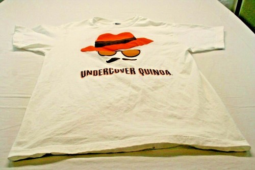 White Undercover Quinoa Funny Foodie Graphic T-Shirt  Womens Medium