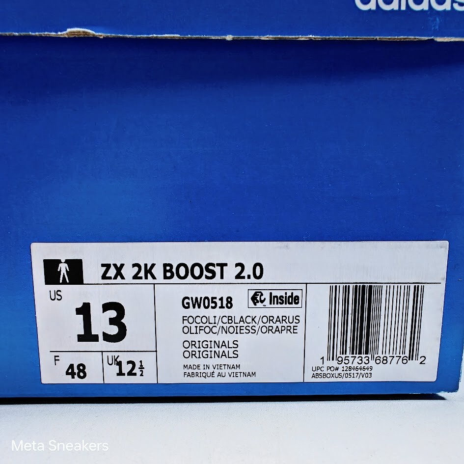 Adidas ZX 2K US 13 Men's Olive Green Black Rare Retro Boost Lifestyle GW0518 New thumbnail 2