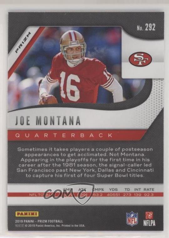 2019 Panini Prizm Red White & Blue Prizm Joe Montana 292 HOF eBay