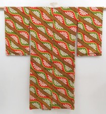 4622T07z630 Japanese Kimono Crepe Silk JUBAN Flower Tomato red