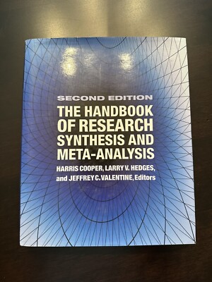 The Handbook of Research Synthesis and Meta-Analysis Cooper, Hedges.. 2nd Ed.