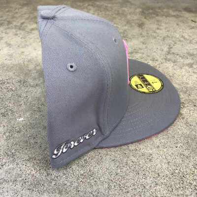 HUF x New Era 59Fifty Fitted Hat Gray Pink Size 7 3/4 Forever H