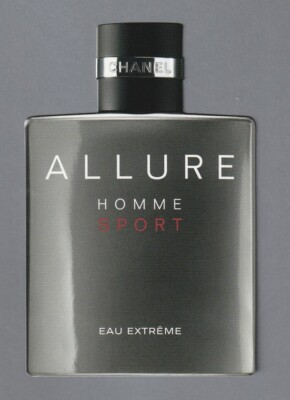 Werbekarte Replik + Patch - Allure Homme Sport von Chanel beidseitig
