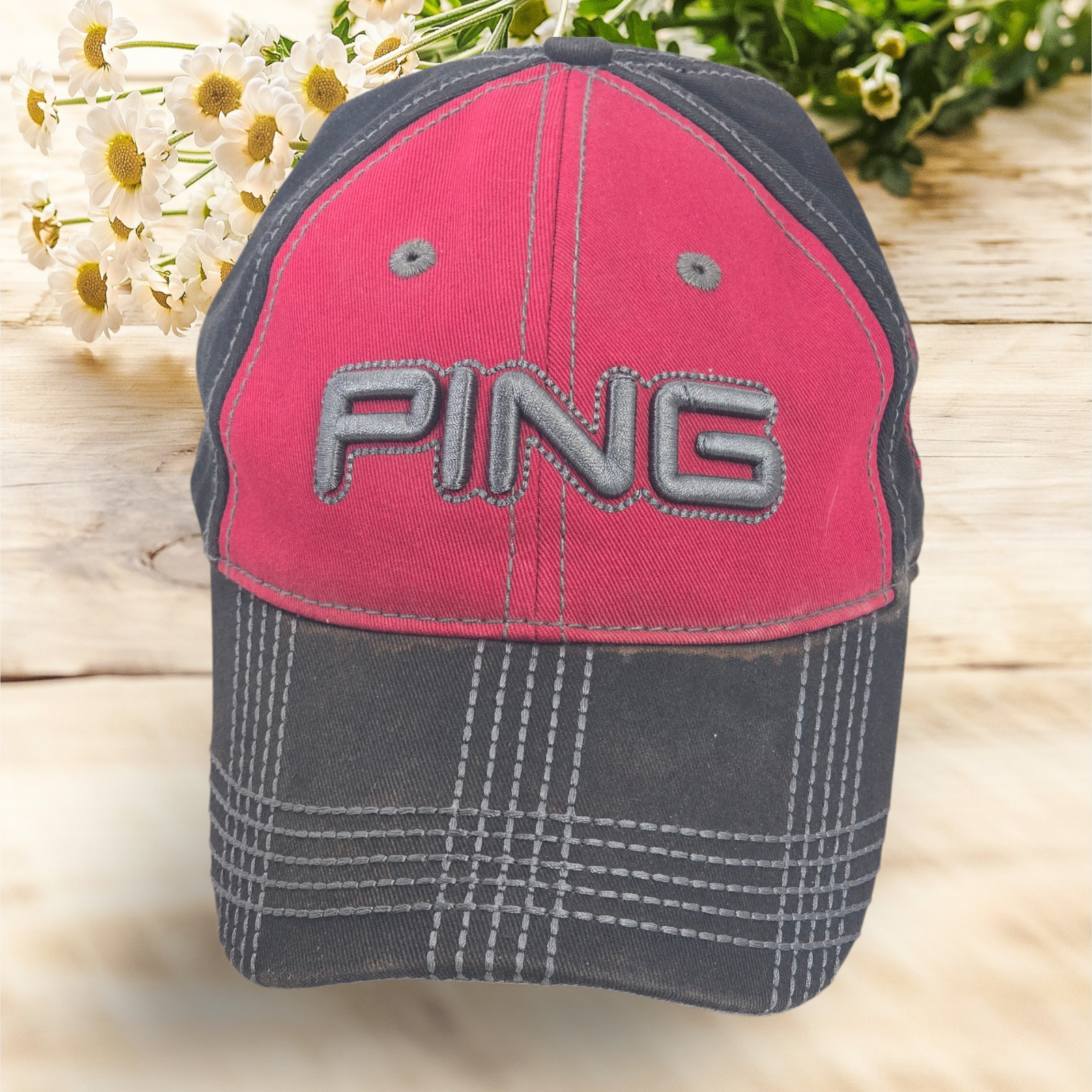 Ping Red Black Adjustable Baseball Hat Golf Men's… - image 1