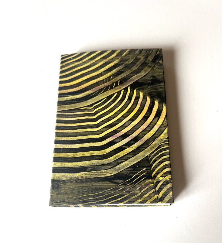 One of a kind colorful paste paper refillable note pad (item np11)
