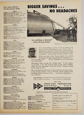 1957 Print Ad Stran-Steel Quonset Grain Drying Farm Building Detroit,Michigan