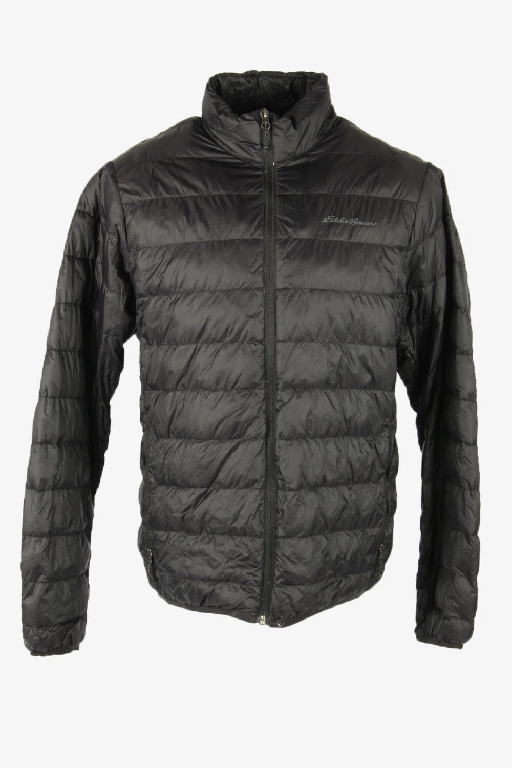 Eddie Bauwer Vintage Puffer Jacket Lined Pockets 90s Retro Black Size M - C3206