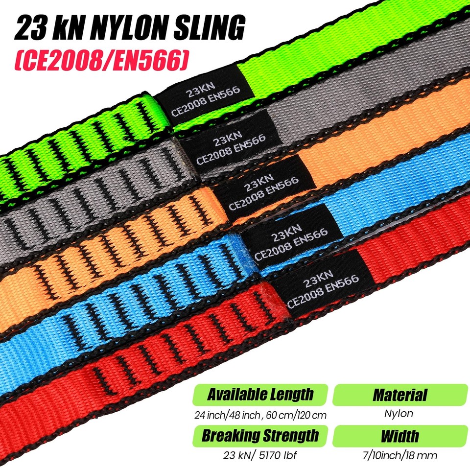 18MM Nylon Climbing Slings Runners 23 kN Strong bing Straps for Rock