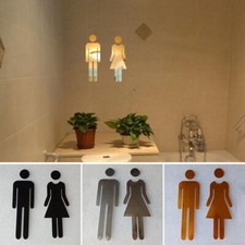 Toilet Signs Male And Female Mens Womens Door Stickers WC Bathroom Decals