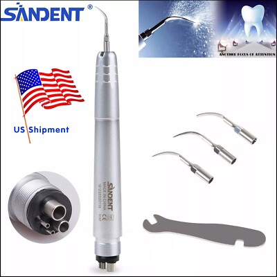 Dental Ultrasonic Air Perio Scaler Handpiece Hygienist 4 Hole w/ 3 Tips G1 G2 G4