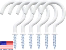 12 Pack Vinyl Coated Ceiling Hooks Screw-in Mug Hooks Wall Hooks Multi-Function 