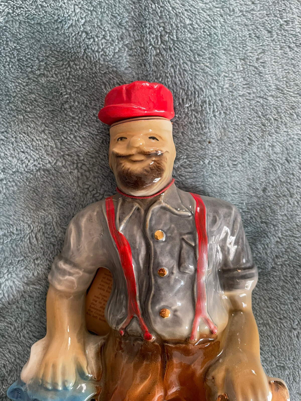 Paul Bunyan & Babe Blue Ox Jim Beam Liquor Decanter Bottle 1970 WITH