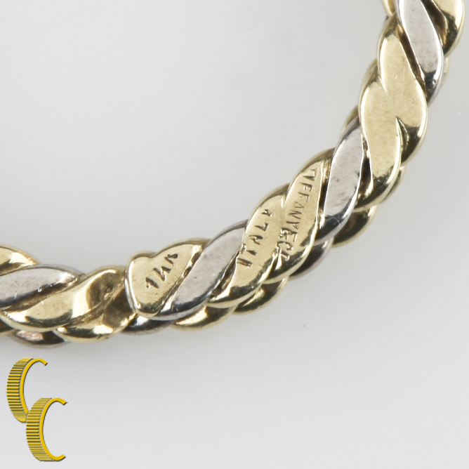 Tiffany & Co. Vintage Retired 14k White & Yellow Gold Rope Key Ring ...