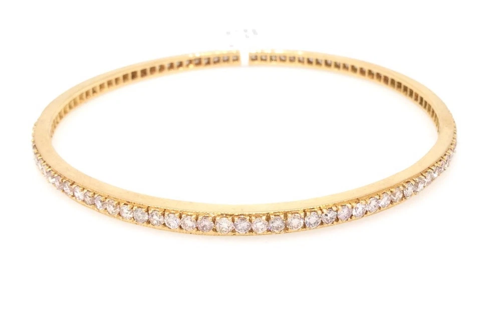 Brazalete brazalete de diamantes de una fila de 4,80 quilates en oro rosa de 18 k - HM412ZE