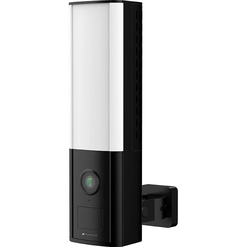 VisorTech LED-Außenwandleuchte, WLAN-2K-Kamera, PIR, Nachtsicht, Sirene, schwarz - Bild 3 von 4