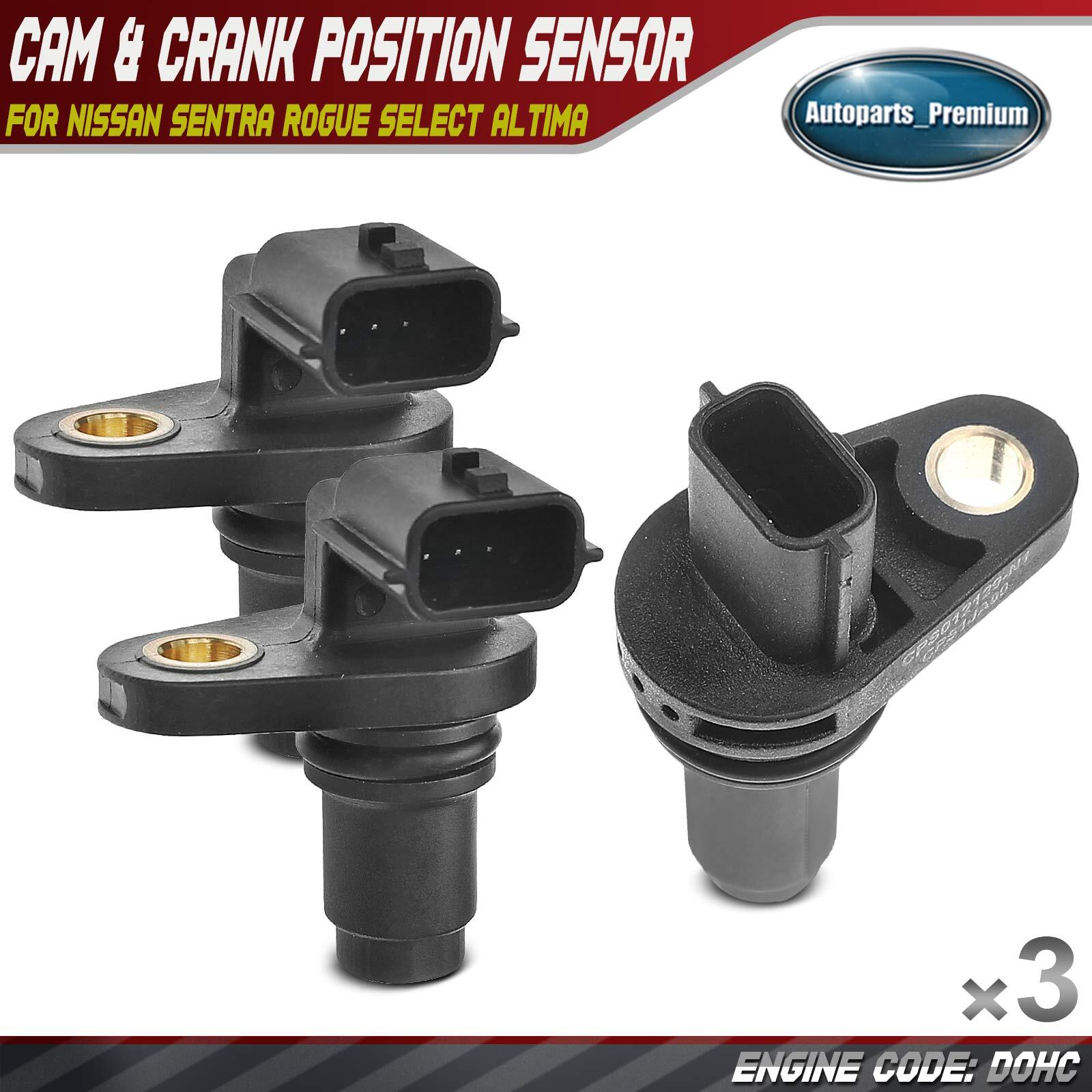 2x Camshaft & 1x Crankshaft Position Sensor for Nissan Sentra Rogue