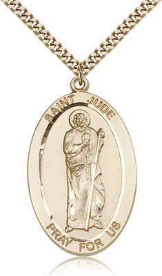 Saint Jude Medal For Men - Gold Filled Necklace On 24 Chain - 30 Day ...