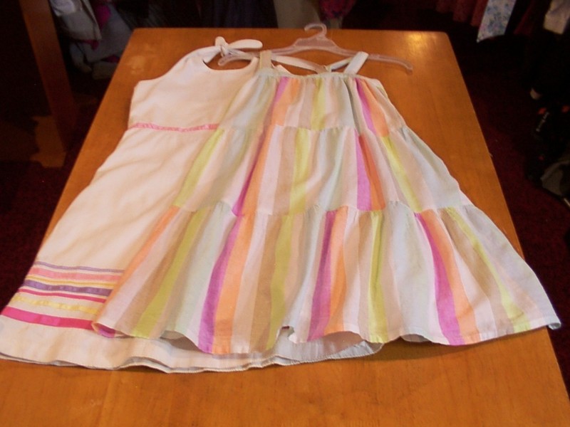 Gap Kids Sundresses:  Ribbon Accented Cotton Pique(NWT) & Multi-color Striped-12