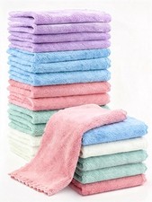 20 Pack 10x10 Inches Microfiber Coral Fleece Baby Washcloths,Extra