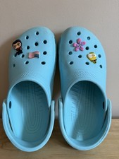 Crocs Classic Unisex Kids Blue Rubber Clog Slip-On Lightweight US 6