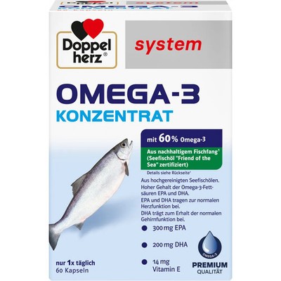 DOPPELHERZ Omega-3 Konzentrat system Kapseln 60 St PZN 06132731