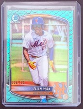 2025 Bowman Draft Chrome Prospect Aqua Reptilian Refractor #/125 - Elian Pena