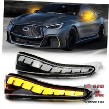 LED Rear Side Mirror Light DRL Amber Sequential Turn Signal Lamp 3 in 1 Clear