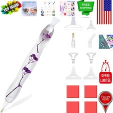 Stylish Purple Flower Diamond Art Pen - Ergonomic Crafting Tool for Adults