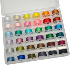 36 Pcs Bobbins and Sewing Threads Prewound Bobbin Thread with Clear Storage Case
