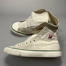 PF Flyers Bob Cousy AA2201BC Mens White/Green Canvas Hi-Top USA Sneaker Size 9