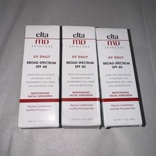 3 Pack Elta MD UV Clear Broad-Spectrum SPF40 Facial Sunscreen 1.7oz Exp 11/2025