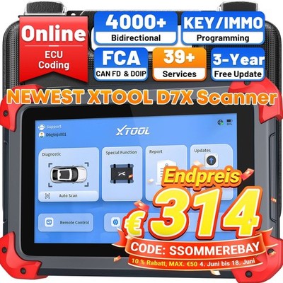 XTOOL D7X OBD2-Diagnosegerät Bidirektionale Scanner 39+ Resets ECU-Codierung DE