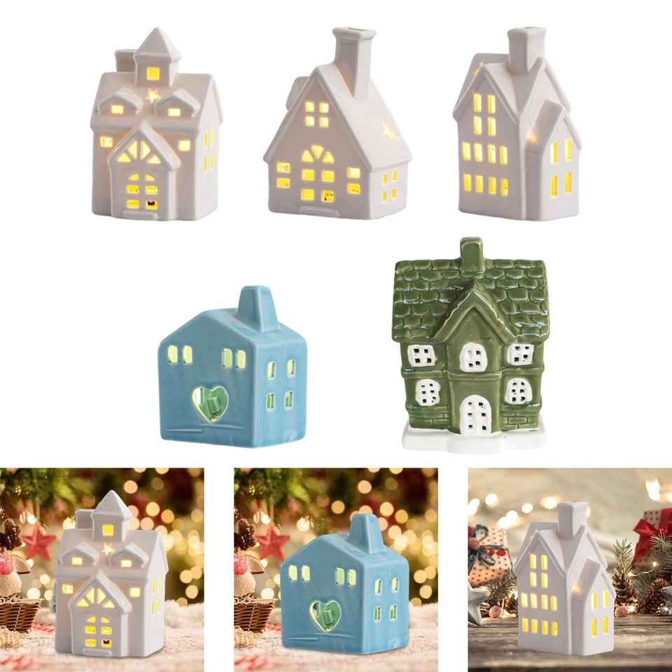 Figurine de village de Noël en céramique pour table chambre - Photo 1/1