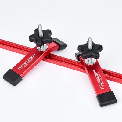 24''X2pk T track with 2pk Hold Down Clamps - Double Cut Profile Universal T-Tr...