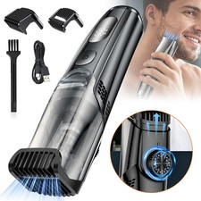 Vacuum Beard Trimmer for Men, Electric Mens Beard Trimmer Adjustable Length Comb