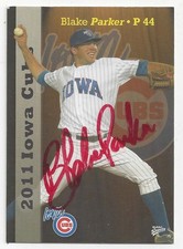 Blake Parker Iowa Cubs 2011 Multi-Ad Sports #24 Signed Minor League Card